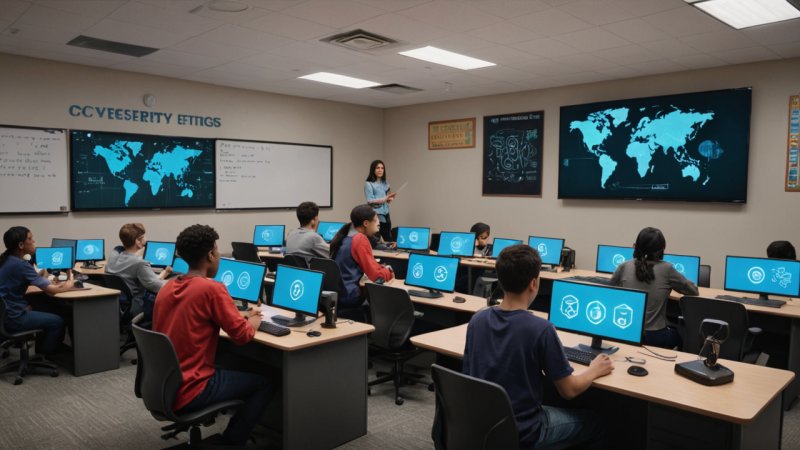 cybersecurity, online education, data protection, e-learning security, phishing, ransomware