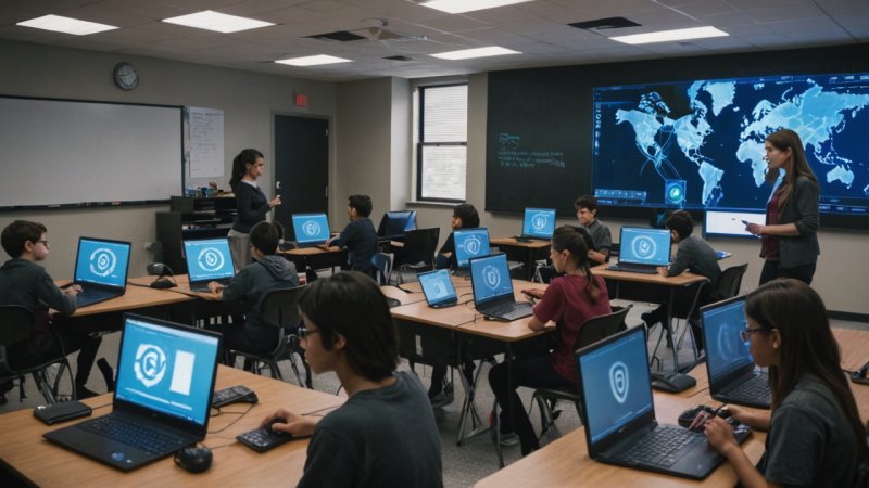 cybersecurity, remote education, online learning, data protection, authentication, encryption, software updates