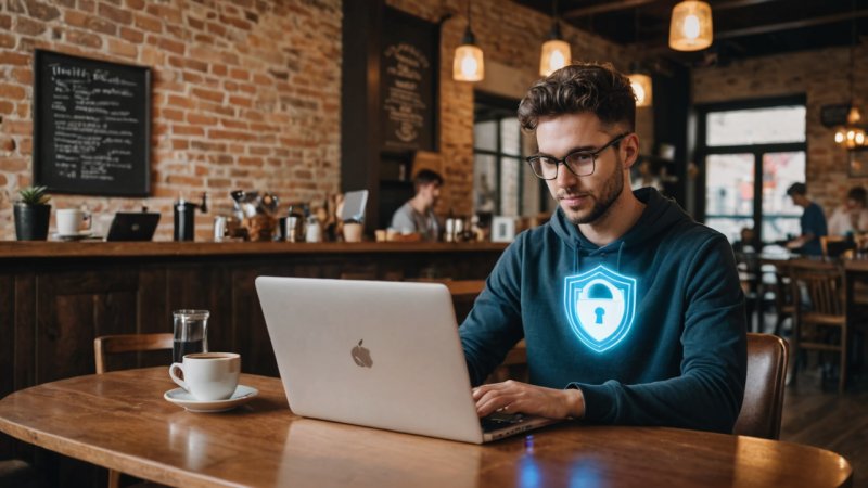 cybersecurity, digital nomad, VPN, strong passwords, two-factor authentication, phishing, data backup